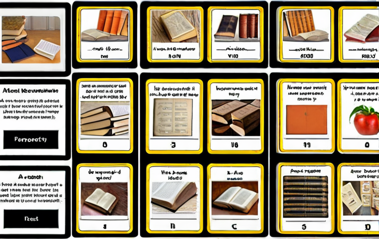 **Flashcards for Spaced Repetition:** A visually appealing arrangement of flashcards with questions and answers, showcasing their use in spaced repetition learning. The setting should be a cozy study environment with books and learning materials.