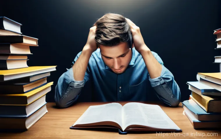 간격 반복 학습의 고전적 접근법 - **Prompt: "A student looking overwhelmed at a cluttered desk piled high with textbooks and open note...