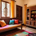 간격 반복 시스템의 최신 트렌드 - A detailed, warm and inviting Bengali home interior transformed into a vivid memory palace: traditio...