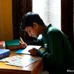 간격 반복 시스템을 통한 시험 준비 전략 - Photorealistic study-planning scene in a cozy Bangladeshi student bedroom, a focused university stud...