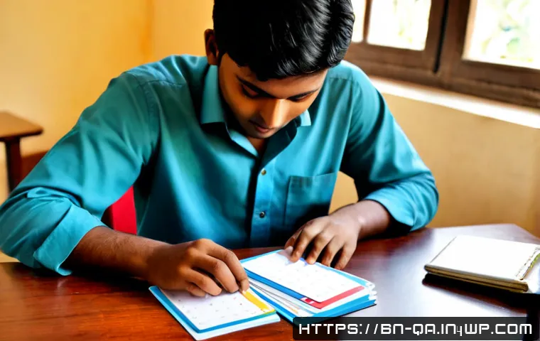 간격 반복 학습에 대한 최신 연구 동향 - Photorealistic modern study scene with a Bengali university student reviewing colorful blank flashca...